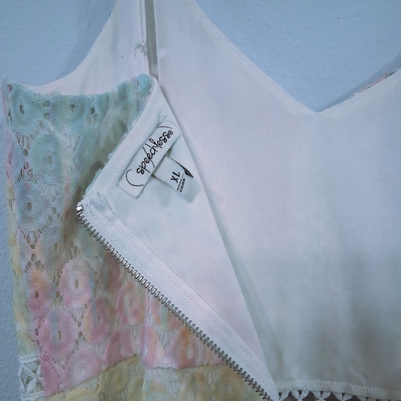 Pastel Fairy Dress Rainbow Lace Adjustable Straps Lined Zipper Back Pink Blue XL - Picture 7 of 13